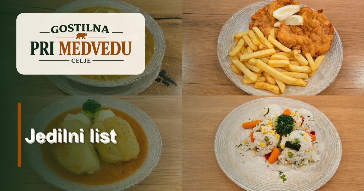 Jedilni list | Gostilna pri Medvedu Celje